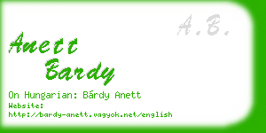 anett bardy business card