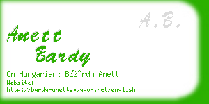 anett bardy business card